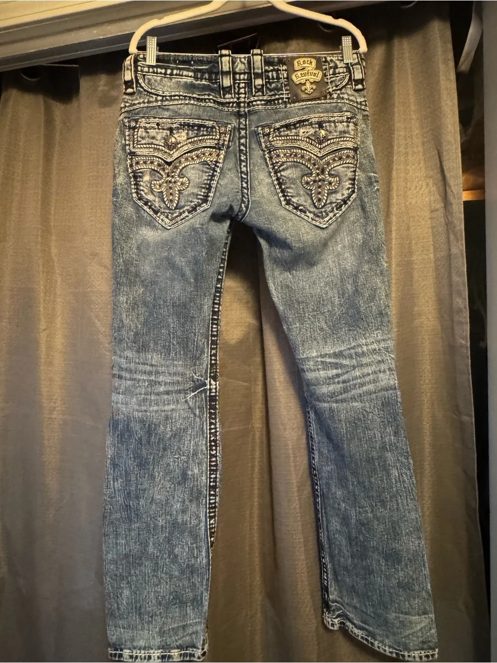 Rock Revival Men's Bootcut Jeans in Faded Blue